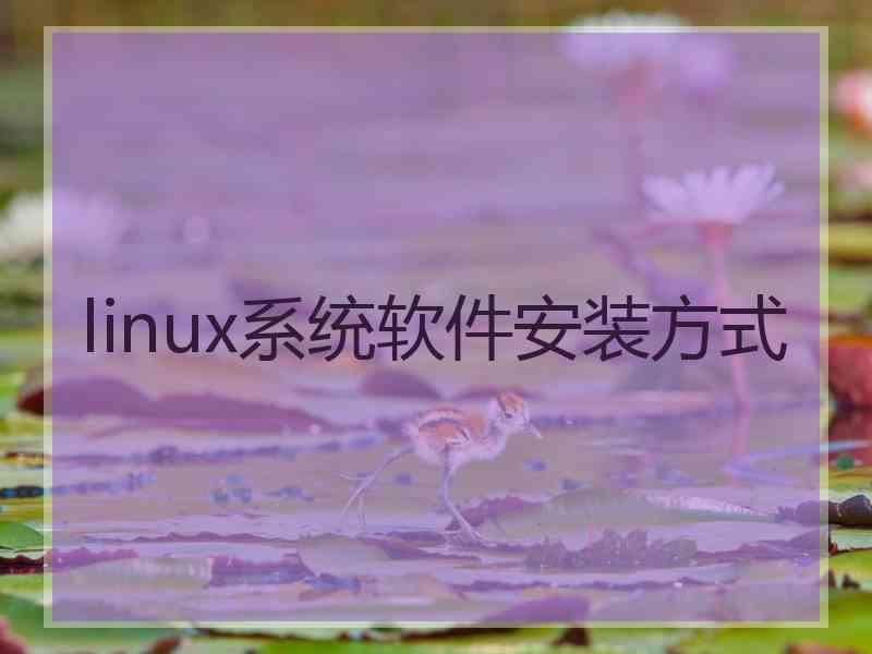 linux系统软件安装方式