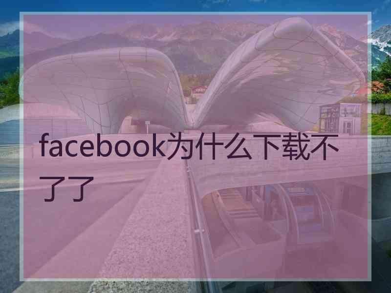 facebook为什么下载不了了