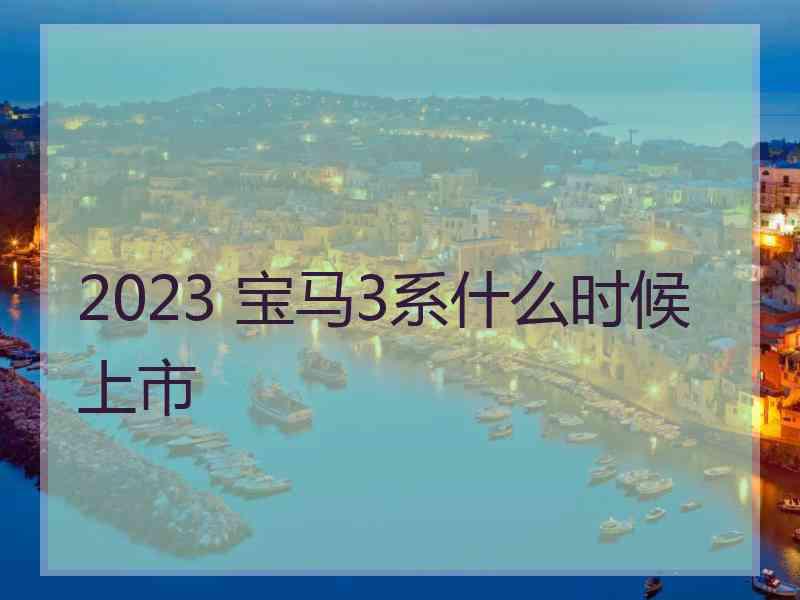 2023 宝马3系什么时候上市