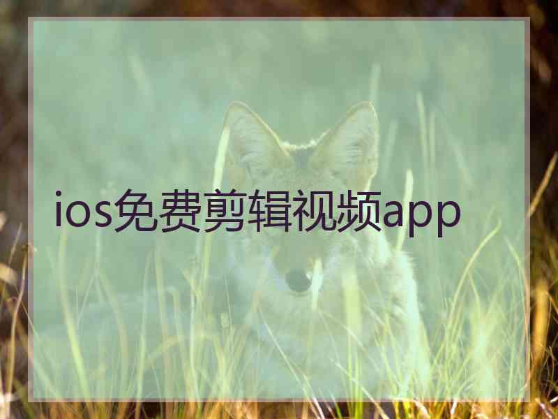 ios免费剪辑视频app