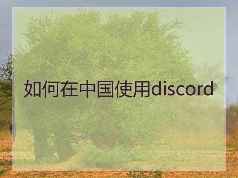 如何在中国使用discord