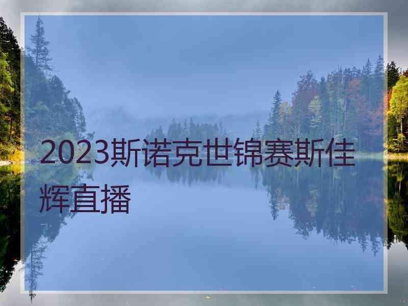 2023斯诺克世锦赛斯佳辉直播