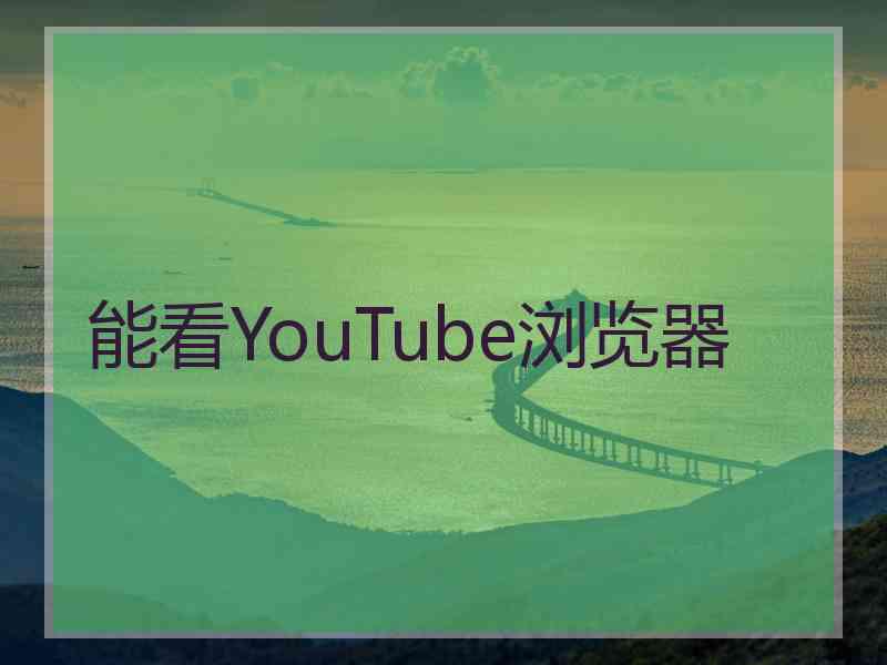 能看YouTube浏览器