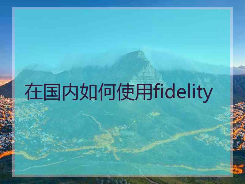 在国内如何使用fidelity